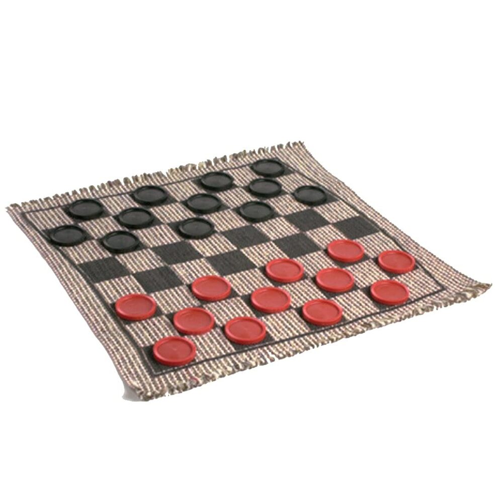 Multiflex Designs Jumbo Checker Rug Game 28" x 28" Storage Bag New
